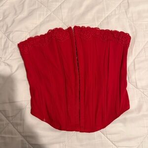 Windsor Red Corset Lace Top